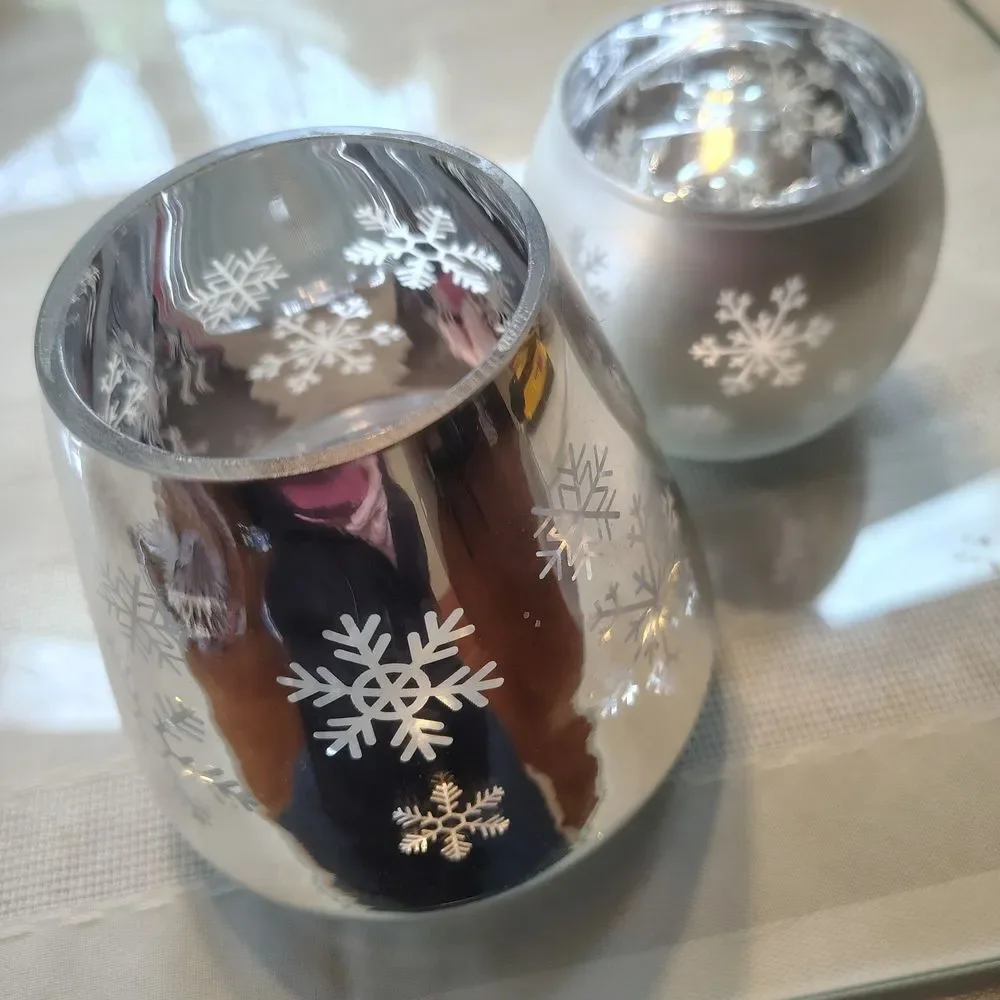 Snowflake Silver Candle Holder